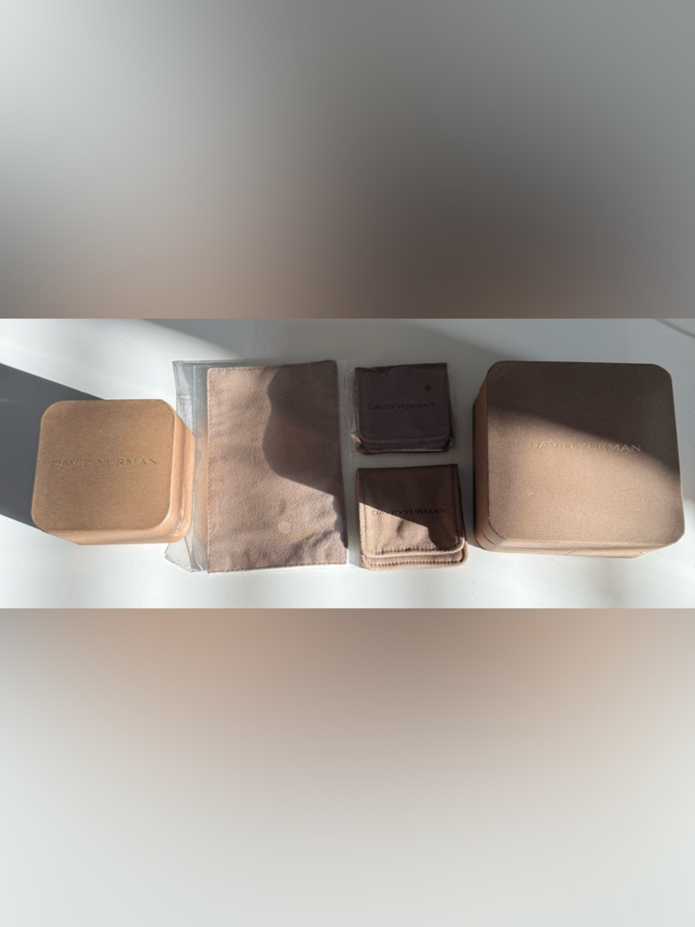 David Yurman Tan/Brown Jewelry Pouch Trio